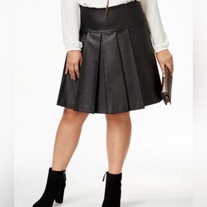 Michael Kors faux leather Black A-Line Skirt